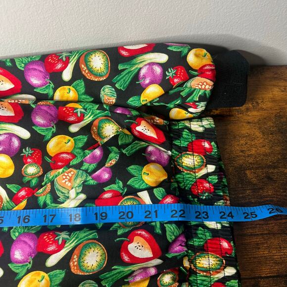 Vintage All Over Veggie Print Bomber Jacket Women's L Pockets Cotton Made in USA - Picture 13 of 13